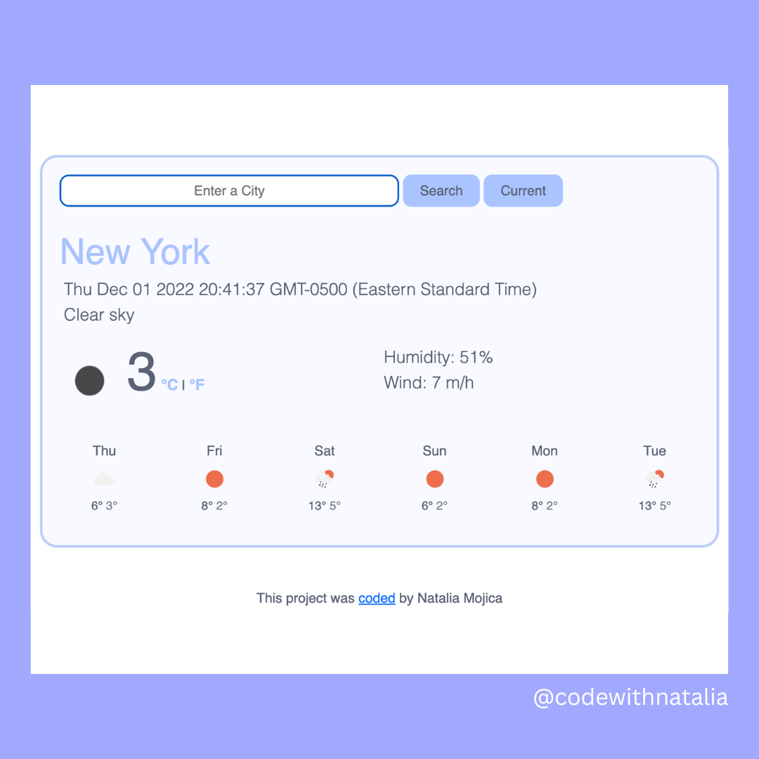 Weather App Project Preview